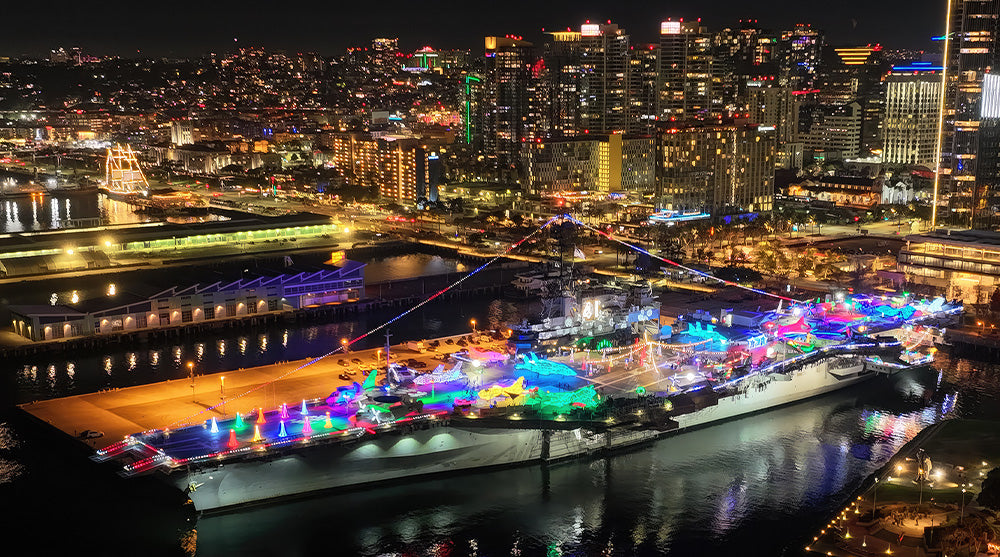 ADJ Lighting Transforms USS Midway Into a Festive Winter Wonderland for Jingle Jets 2025