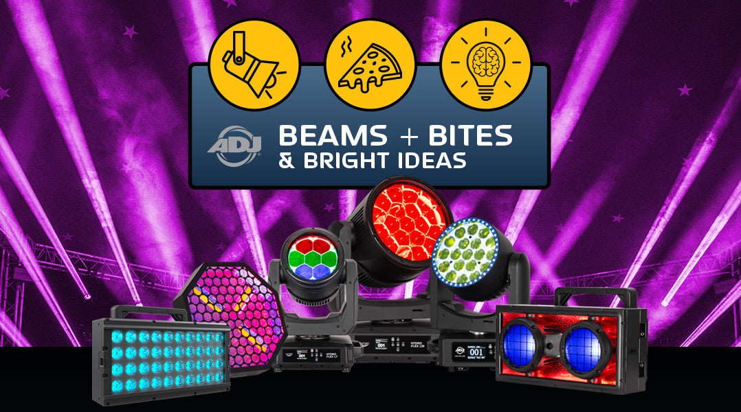 Check Out ADJ’s Latest Entertainment Lighting Fixtures Firsthand at a Beams, Bites & Bright Ideas Open House Near You