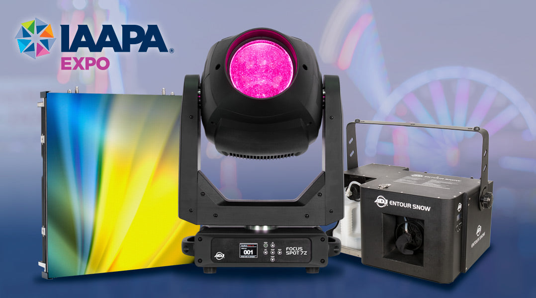 ADJ To Showcase Lighting, Video and Atmospheric Products To The Attraction Industry At The 2023 IAAPA Expo
