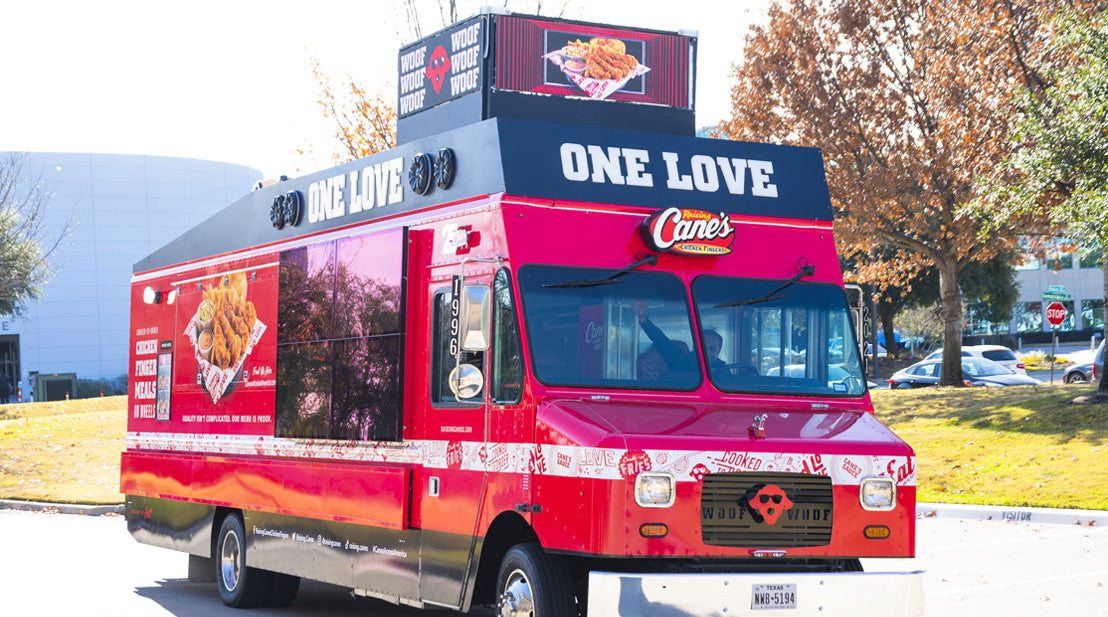 ADJ IP-Rated LED Video Panels Used For Rooftop DJ Booth On Custom Raising Cane’s Food Truck