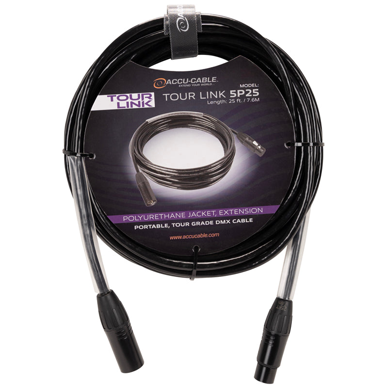 Tour Link 5pin, 25Ft., Tour Grade, DMX Data Cable