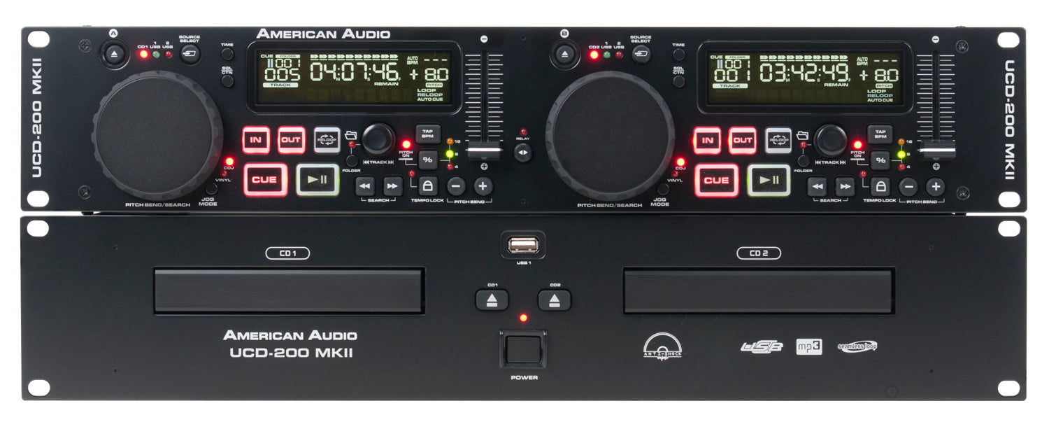 19-inch rack mount dual CD/MP3 Player with easy-to-use digital