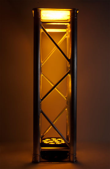 From American DJ the Mega Tri64 profile, 12 3-Watt TRI color LED Light