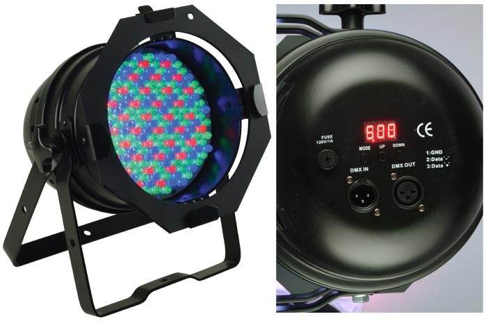 American DJ64B LED Pro 2個 ADJ 64B LED Pro Par Black Can Fixture - Ultra Bright LED Par