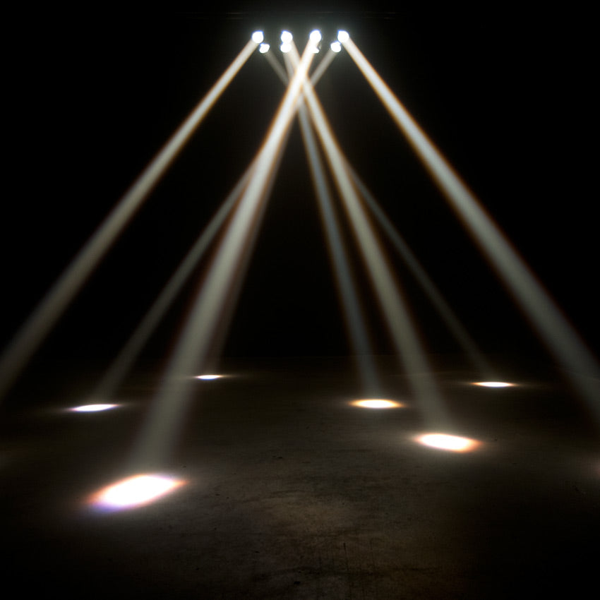 8-head beam effect with eight warm white LED's