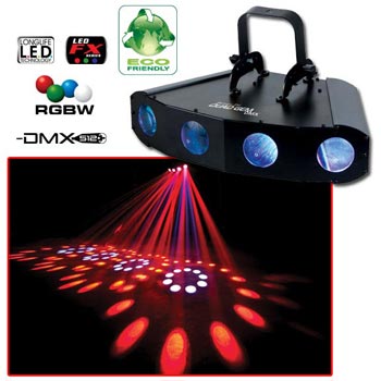 Quad Gem DMX 4-Head LED Moonflower - Special Glass Optical System