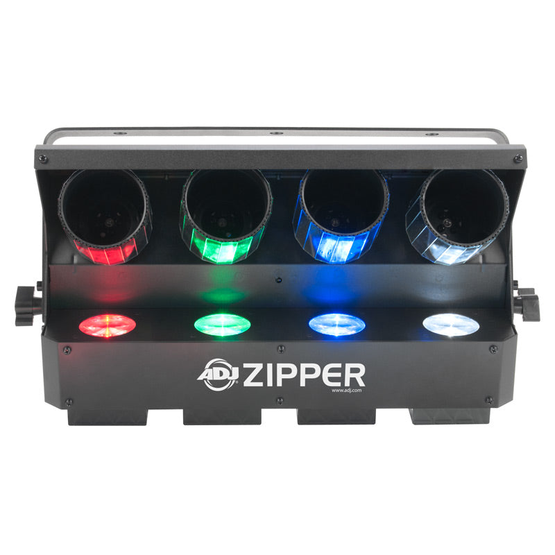 ADJパーライト5個セット ADJ Zipper is a 4-head Barrel Mirror Scanner.