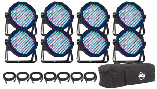 ADJ Mega Flat Pak 8 LED Par Can Pack With 8 Fixtures - Your All-In