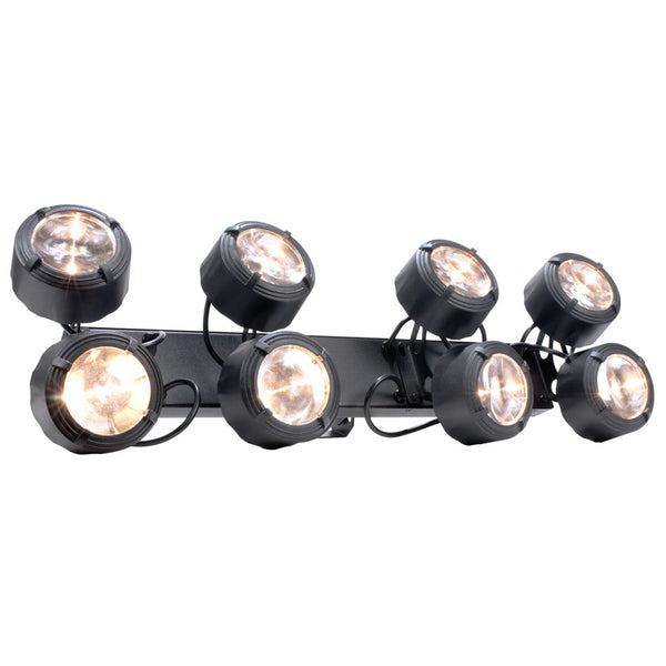 8-head beam effect with eight warm white LED's